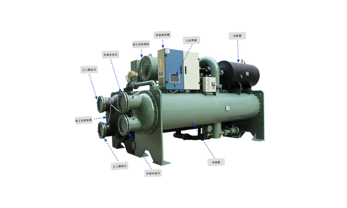 冰蓄冷雙工況制冷機組結構示意圖